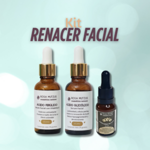 Kit Renacer Facial (1 Suero de ácido ferúlico, 1 Suero de ácido glicólico y 1 Suero Contorno de Ojos)